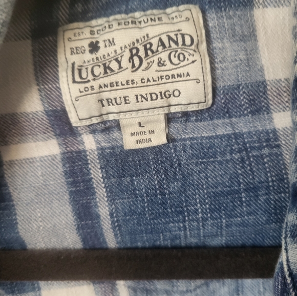 Lucky brand denim plaid button up - Picture 3 of 3